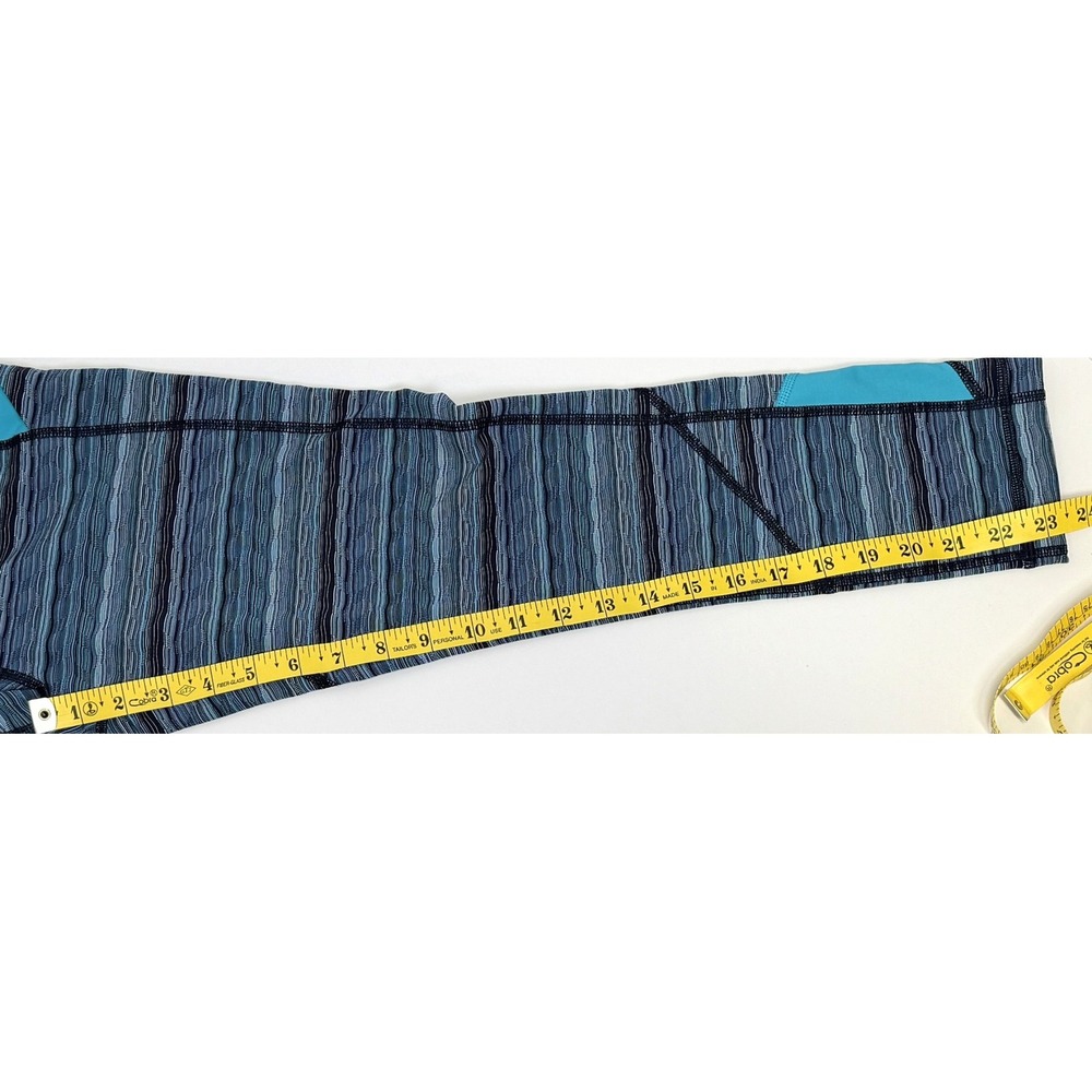 Lululemon Speed Up Crop Leggings Size 6 Blue Space Dye Running Yoga Pockets - Picture 7 of 12